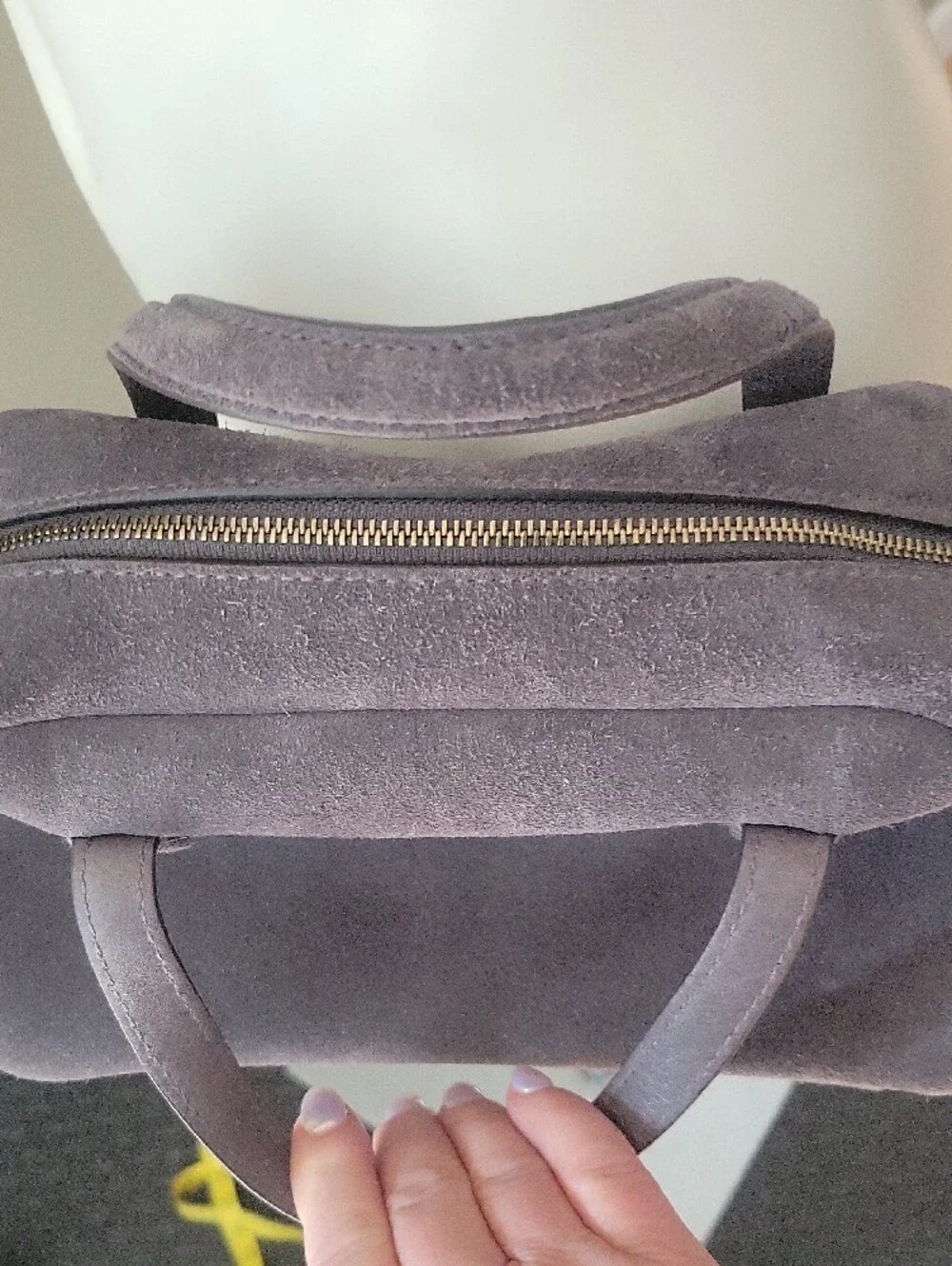 Madewell The Small Suede Crossbody Bag In Coastal Granite